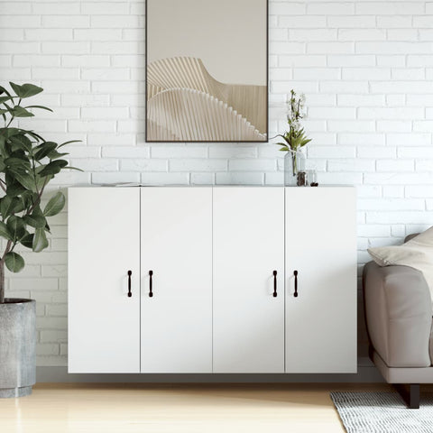 Wall Mounted Cabinets 2 pcs White Engineered Wood 3197881