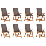 Garden Chair 8 pcs Brown and Grey 57 x 71.5 x 104 cm 3375768