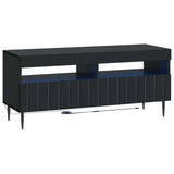 LED TV Cabinet Black Engineered Wood 896546