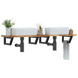 Basin Shelf Wall Mounted Steel and Solid Wood Acacia 3302727