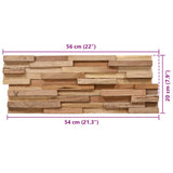 3D Wall Cladding Panels 10 pcs 1.08 m Solid Teak Wood 326178