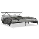 Metal Bed Frame without Mattress with Headboard Black 183x213cm 376507
