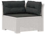 3-Seater Garden Sofa with Cushions Rattan Look PP White 3443843
