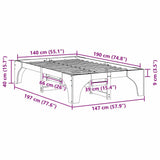 Bed Frame Brown 140 x 190 cm Solid Pine Wood 872992