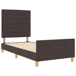 ZNTS Bed Frame Dark Brown 90x200 cm Fabric 3344623