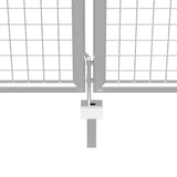 Garden Gate Galvanised Steel 400x150 cm Silver 144301