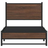 Metal Bed Frame without Mattress Brown Oak 80x200 cm 4007931