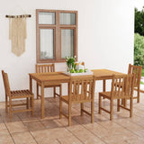 Garden Dining Set Natural Teak Large Seats 7 Rectangular 3059945