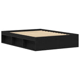 Bed Frame without Mattress Black Oak 120x190 cm Engineered Wood 3329337