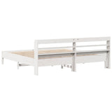 Bed Frame without Mattress White 200x200 cm Solid Wood Pine 3306877