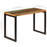 ZNTS Dining Table 115x55x76 cm Solid Reclaimed Wood and Steel 247332