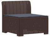 4-Seater Garden Sofa with Cushions Rattan Look PP Brown 3443969