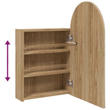 Bathroom Mirror Cabinet with LED Light Arched Oak 42x13x70 cm 357976