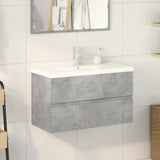 2 Piece Bathroom Furniture Set Concrete Grey Engineered Wood 3324915