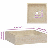 Sink Cream 40x40x10 cm Marble 149168