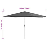Garden Parasol with Metal Pole 390 cm Anthracite 47380