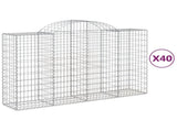Arched Gabion Baskets 40 pcs 200x50x120/140 cm Galvanised Iron 3146359