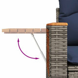 6 Piece Garden Sofa Set with Cushions Grey Poly Rattan Acacia 3328132