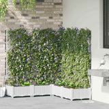 Garden Planter 5 pcs White 120 x 120 x 126 cm Plastic 42002923