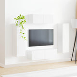 TV Cabinet Set Wall-mounted 3 pcs White Engineered Wood 3408979