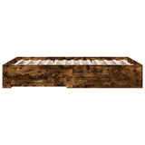 Bed Frame Smoked Oak Engineered Wood Double Bed Bed Frame 3280395