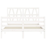 Bed Frame without Mattress White Small Double Solid Wood 3194347