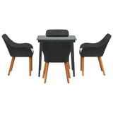 Garden Dining Set with Cushion 5 pcs Black Poly Rattan 3261664