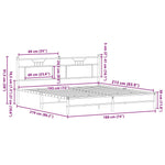 Bed Frame without Mattress Smoked Oak 183x213 cm Engineered Wood 4106895