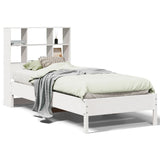 Bookcase Bed without Mattress White 90x190 cm Single Solid Wood Pine 3322892