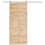 Barn Door Brown 100 x 2.5 x 208 cm Solid Pine Wood 870419