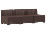 3-Seater Garden Sofa Rattan Look PP Brown 8011957