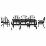 Garden Dining Set 9 pcs Black Poly Rattan 3380847