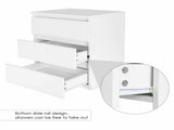 White Modern Bedside Table Cabinet Nightstand with 3 Storage Drawers Bedroom Furniture 49136774
