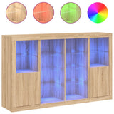 Sideboards with LED Lights 3 pcs Sonoma Oak Engineered Wood 3209137