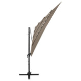 4-Tier Garden Parasol with Aluminium Pole Taupe 250x250 cm 313823