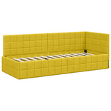 Corner Bed Frame with Headboard Yellow 80 cm x 200 cm Velvet 42016374