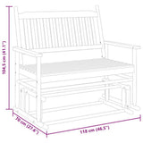 Glider Bench White 118x70x104.5 cm Solid Wood Poplar 4008868