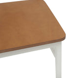 Dining Chair 2 pcs White and Natural Solid Rubber Wood 42020506