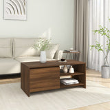 ZNTS Coffee Table Brown Oak 102x50x45 cm Engineered Wood 813034