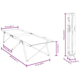 Folding Camping Bed Folding Grey 206 x 76 x 74 cm Oxford fabric 42003165