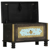 Storage Chest Black 80x40x45 cm Solid Mango Wood 286396