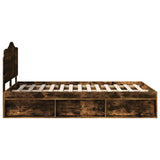 Bed Frame Smoked Oak 120 x 190 cm Solid Pine Wood 3413339
