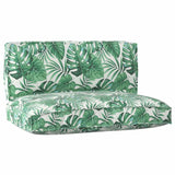 Pallet Cushion Set 2 pcs Green Leaf Pattern Oxford Fabric 3329087