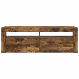 TV Cabinet with LED Lights Smoked Oak 120x35x40 cm 815687