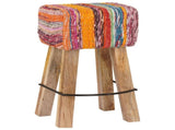 Bar Stool 2 pcs Multicolour 44 x 33 x 74 cm Real Leather 42042128