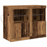 LED Sideboard 2 pcs Old Wood 41 x 37 x 67 cm Engineered Wood 863019