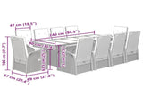 11 Piece Garden Dining Set with Cushions Grey Poly Rattan 3277625