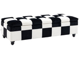 114 x 47 x 47cm Velvet Storage Ottoman, Button-tufted Footstool Box, Toy Chest with Lid for Living T3398P343242