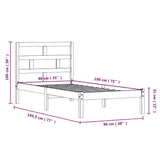 Bed Frame Natural Pine Solid Pine Wood Single Simplistic 3101183