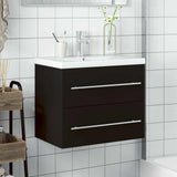 Bathroom Sink Cabinet with Built-in Basin Black 3278765